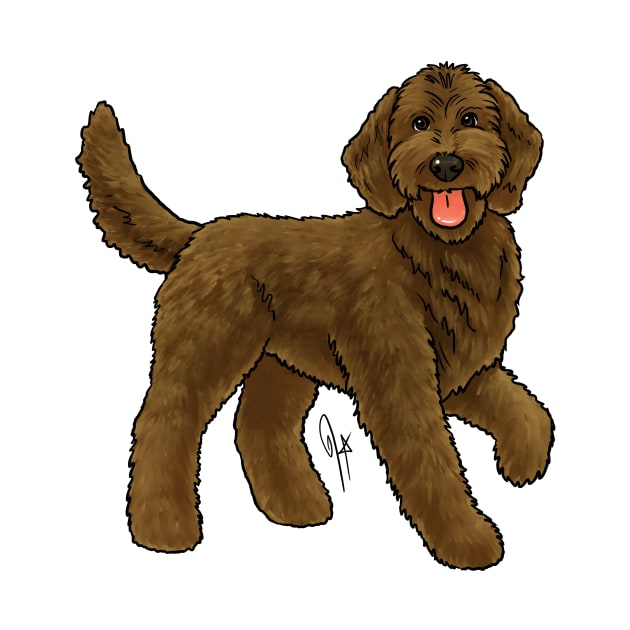 Dog - Goldendoodle - Chocolate by Jen's Dogs Custom Gifts and Designs