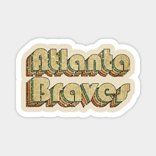 Atlanta Braves // Vintage Rainbow Typography Style // 70s Magnet