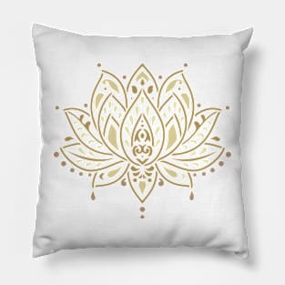 Gold Lotus Flower Pillow