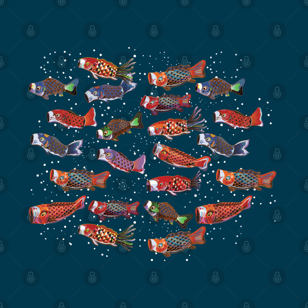 Japanese fish flag art Japanese Fish Flag Art Pin TeePublic