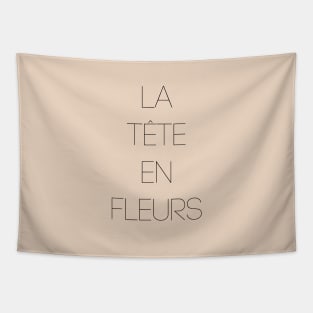 La tête en fleurs - Head full of flowers French art Print Tapestry