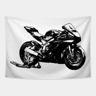 YZF R6 Motorcycle Sketch Art Tapestry