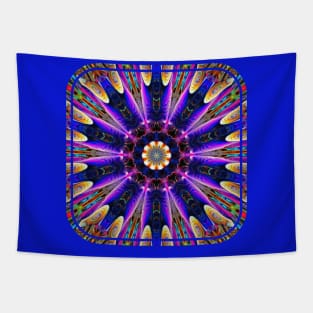 Bright Purple Pink and Blue Kaleidoscope Mandala Design Tapestry