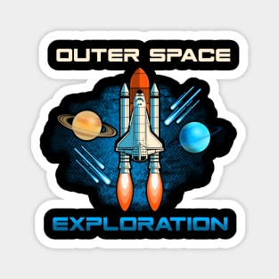 Outer Space Exploration Rocket Astronaut Magnet