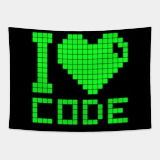 I Love Code Mono Tapestry