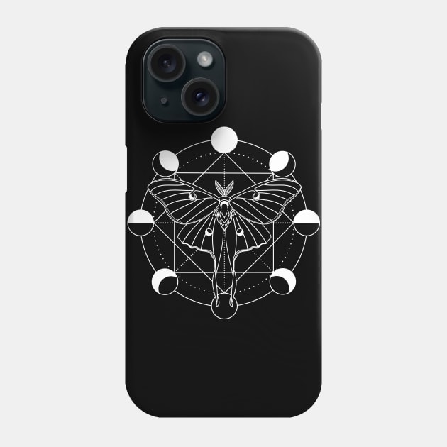 Luna Moth Moon Phase Phone Case by RavenWake