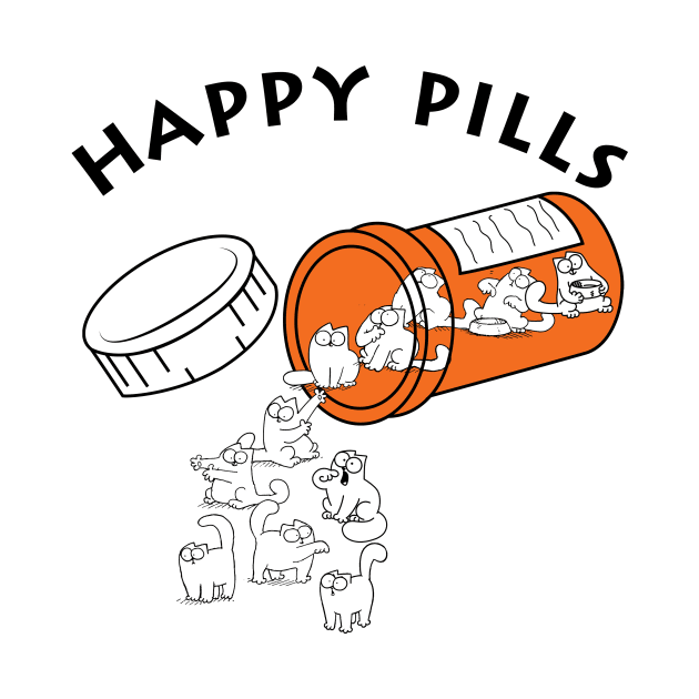 Simons Cat Happy Pills, For Men Funny Happy Pills Simons Cat by devanpm