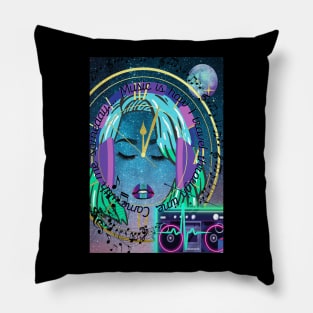 Music Is How I Travel Through Time Pillow