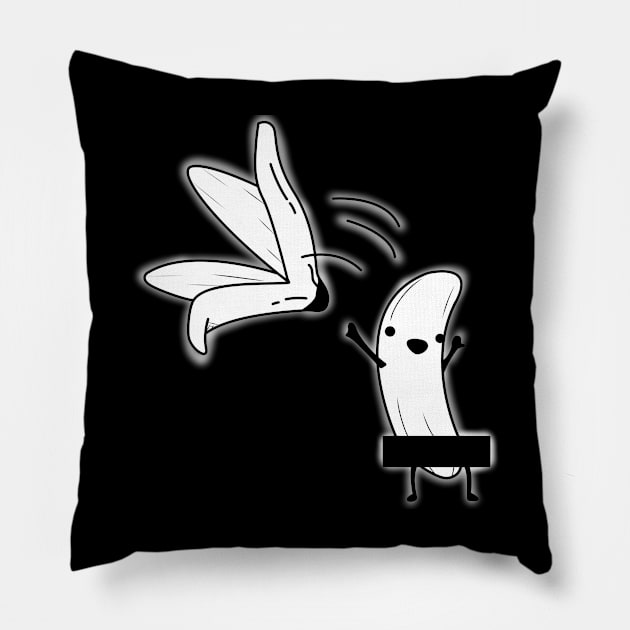 Crazy banana, white & black! Pillow by Anime Meme's