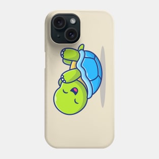 Cute Turtle Laughing And Lying Down Phone Case