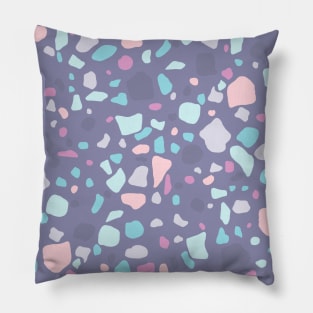 Sea Summer Pink Teal Modern Terrazzo Pattern Pillow