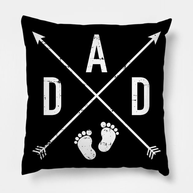 Dad hipster cross baby feet Pillow by Designzz