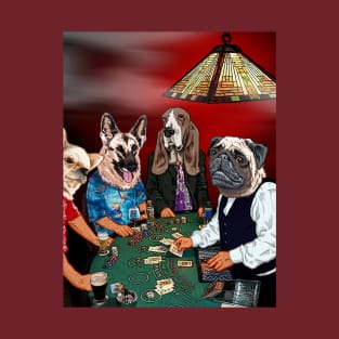 Four Dogs Playing Black Jack T-Shirt