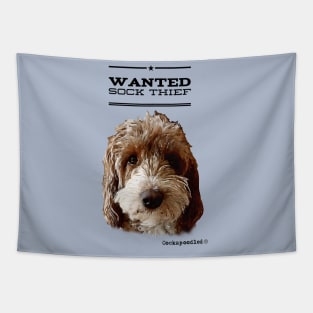 Cockapoo / Doodle Dog Sock Thief Tapestry