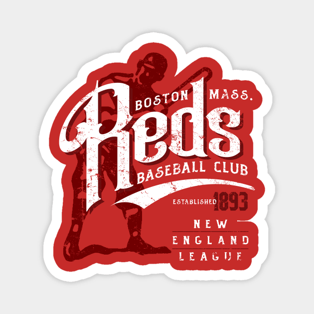 Boston Reds Baseball Magnet by MindsparkCreative