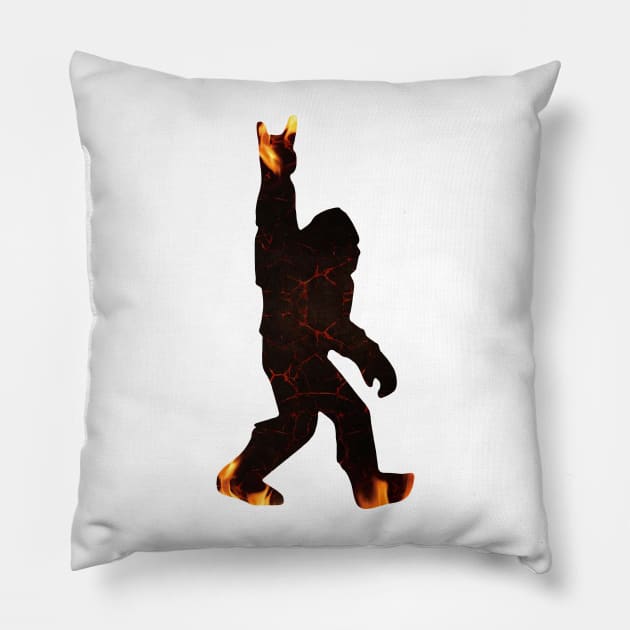 Bigfoot - Rock on Pillow by  The best hard hat stickers 