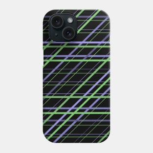 Artsy Purple and Green Geometric Criss Cross Lines Phone Case