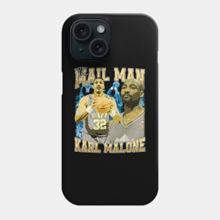 Karl Malone The Mail Man Basketball Legend Signature Vintage Retro 80s 90s Bootleg Rap Style Phone Case