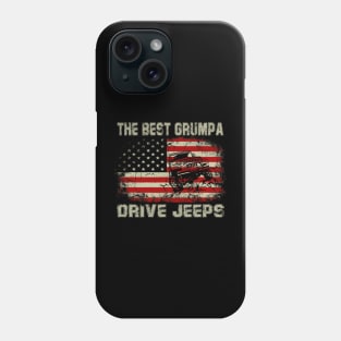 The Best Grumpa Drive Jeeps American Flag Jeep Phone Case