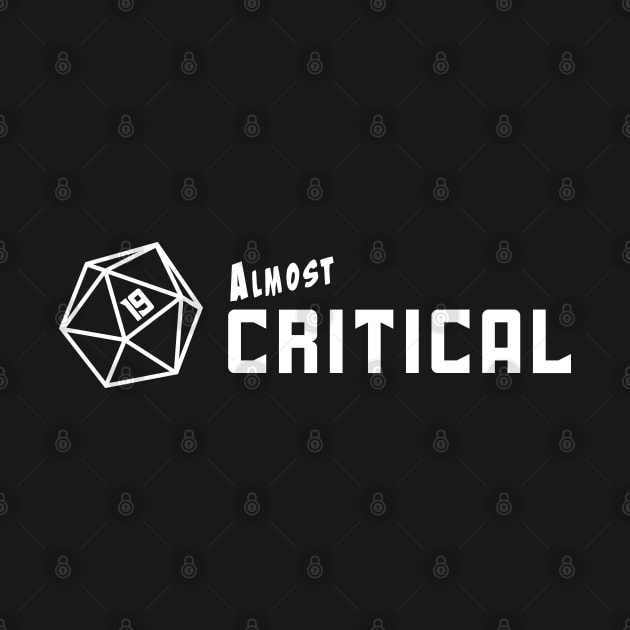 Almost Critical - Solid White Horizontal Logo on Black/Dark by AlmostCritical