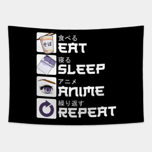 Eat Sleep Anime Repeat Manga Japanese Anime Stuff Tapestry