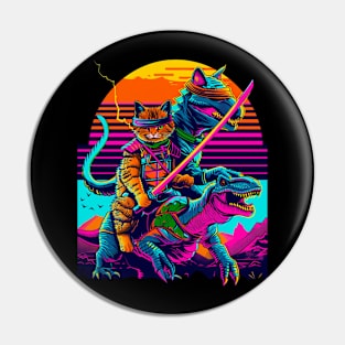 Cat Dinosaur Frenzy Pin