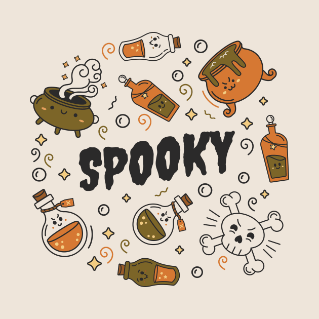 Kawaii Spooky Halloween Doodle Art by SLAG_Creative