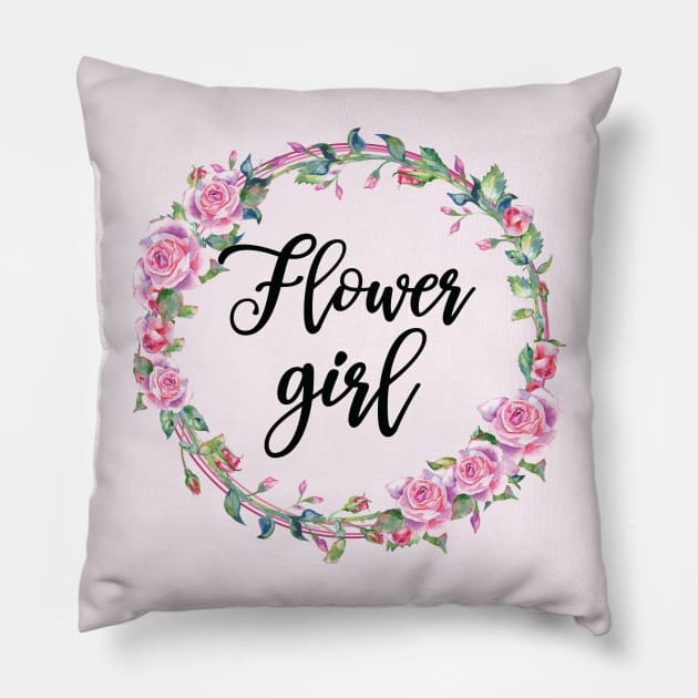 Flower Girl Wedding Matching Bridal Party Pillow by Pennelli Studio