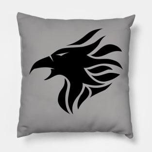 Hawk Icon in Black Pillow