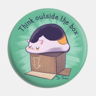 Funny Cat Think Outside the Box Pin