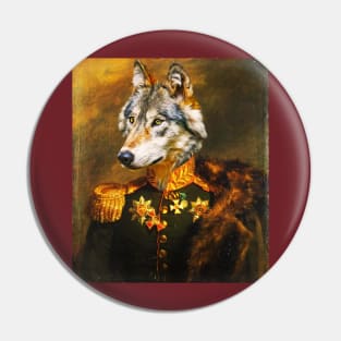 Wolf Vintage Military Portrait Pin