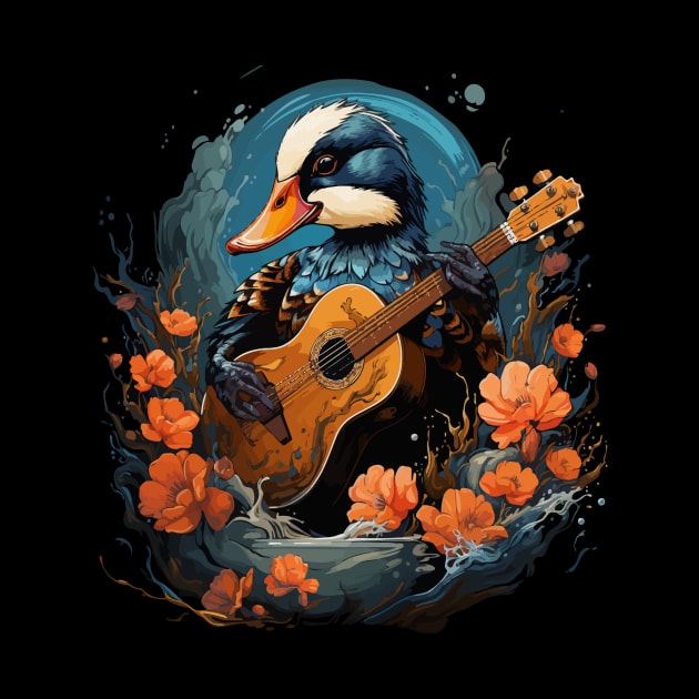 Mandarin Duck Playing Guitar by JH Mart