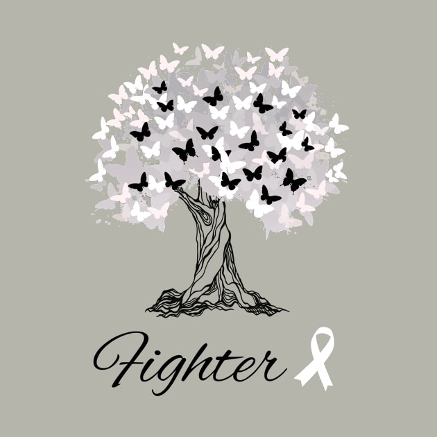 Raising Support & Awareness Fighter Tree With Butterflies by MerchAndrey