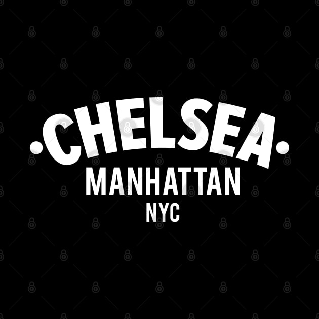 Chelsea Manhattan NYC- Minimal Neighborhood Typo Art by Boogosh