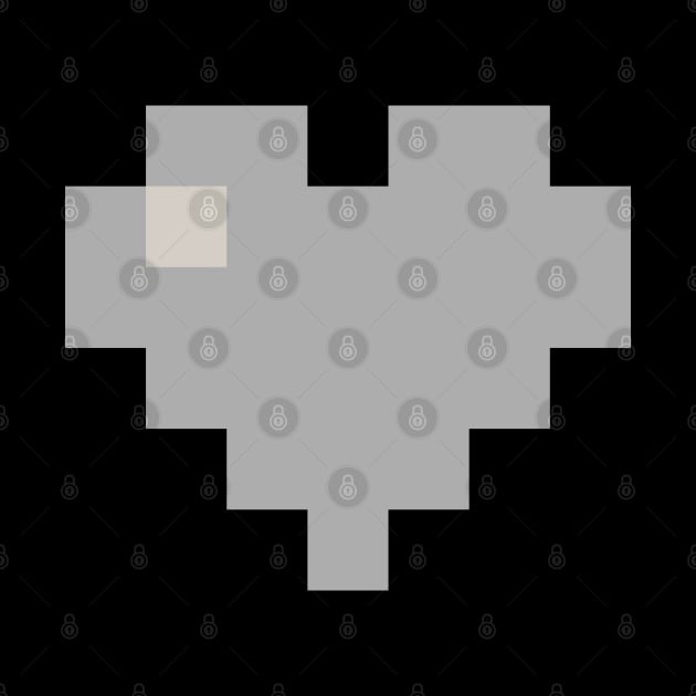 Simple Silver Pixel Heart by gkillerb