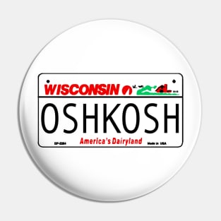 Oshkosh Wisconsin License Plate Design Pin