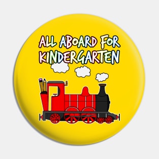 All Aboard For Kindergarten Steam Train (Red) Pin