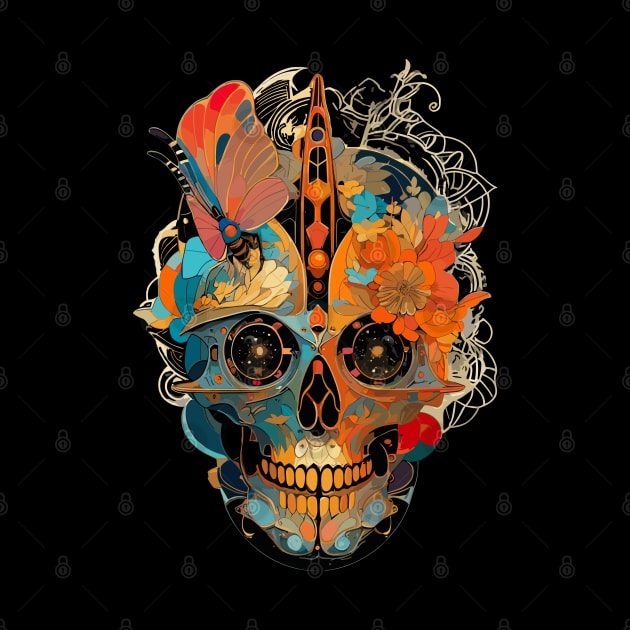 Halloween Spooky Season Day of the Dead Butterfly Skull by DanielLiamGill