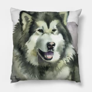 Watercolor Alaskan Malamute - Dog Lovers Pillow