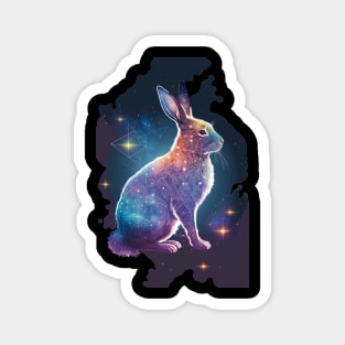 Year of the rabbit chinese zodiac sign space design with stars Magnet