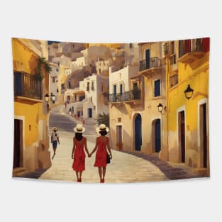 Ibiza Spain Starry Night Travel Tourism Retro Vintage Art Tapestry