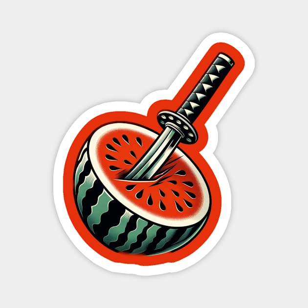 Katana in Watermelon Magnet by RetroFusion