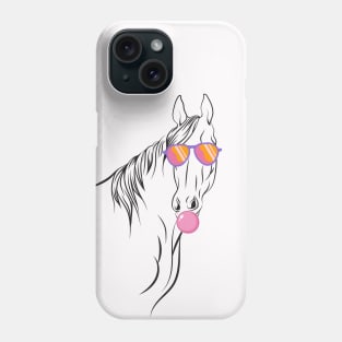 Lispe Fun Horse with Sunglasses and Bubble Gum Phone Case