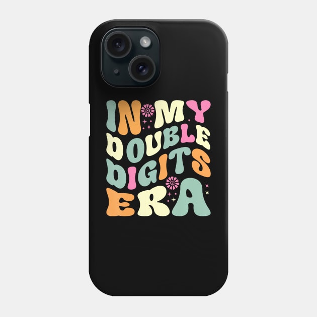 In My Double Digits Era Retro 10 Year Old 10th Birthday Girl Phone Case by Cortes1