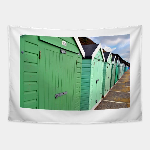 Bournemouth Beach Huts Dorset England Tapestry by AndyEvansPhotos