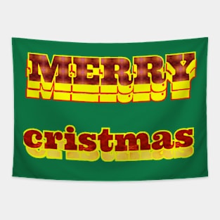 MERRY christmas text art design. Tapestry