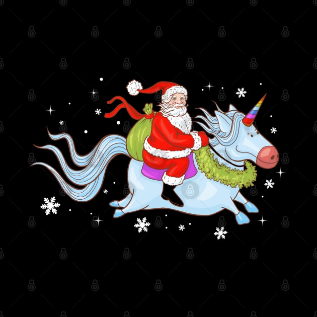 Santa Riding Unicorn by DragonTees