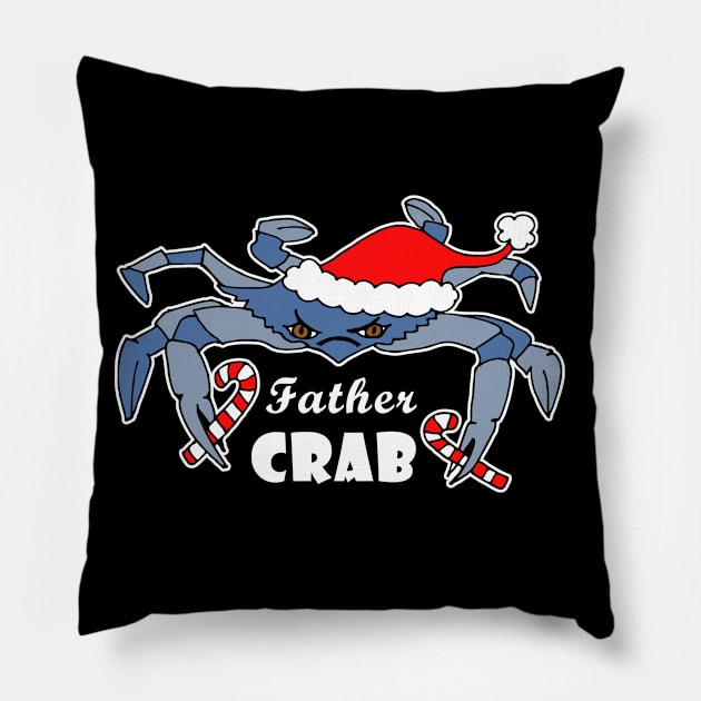 Christmas Father Blue Crab Matching Family Holiday Picture Pillow by DesignFunk