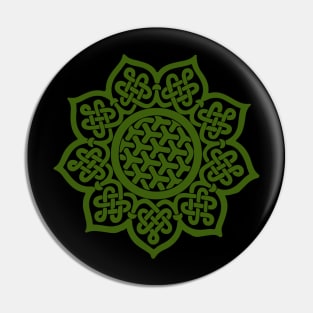 Green Celtic Mandala Pin