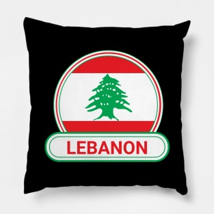 Lebanon Country Badge - Lebanon Flag Pillow